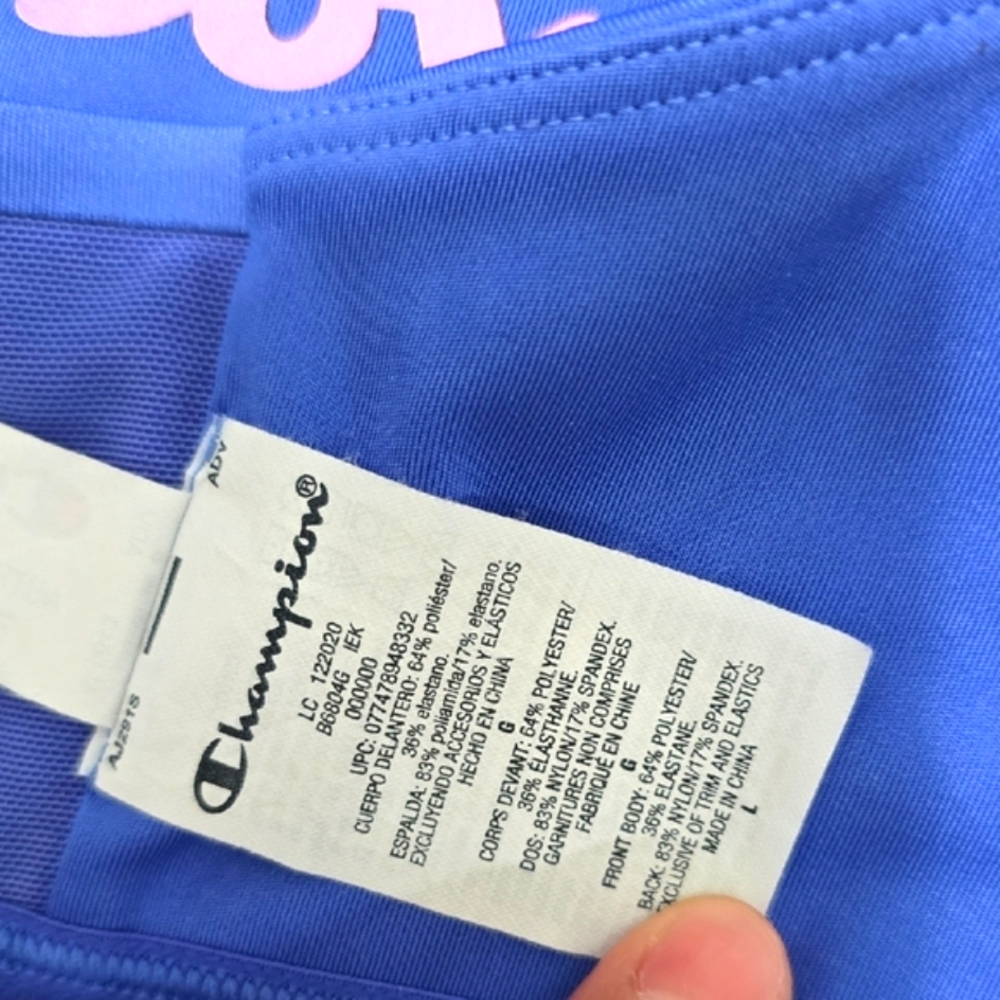 Champion Blue Sports Bra Moisture-Wicking Racerback - Picture 11 of 12